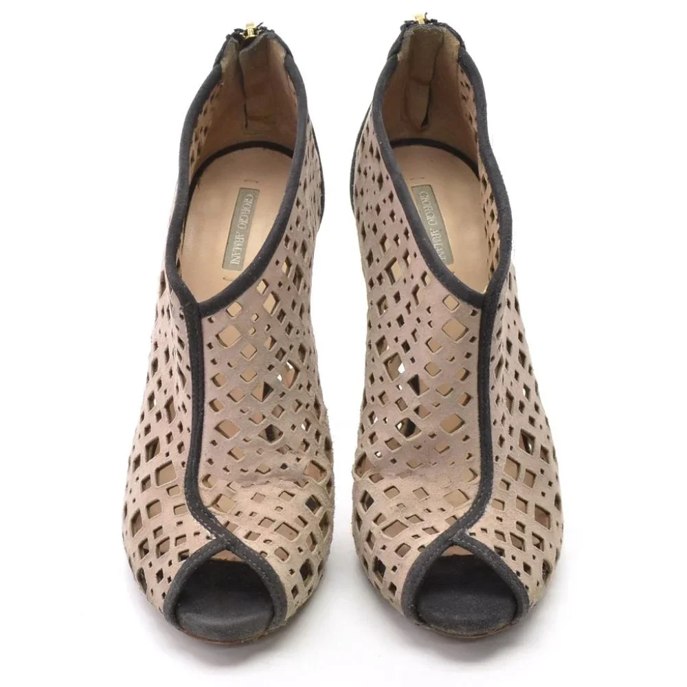 Giorgio Armani High Heel Cutout Open Toe Bootie 38